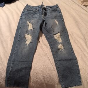 YMI Blue Distressed Boyfriend Jeans